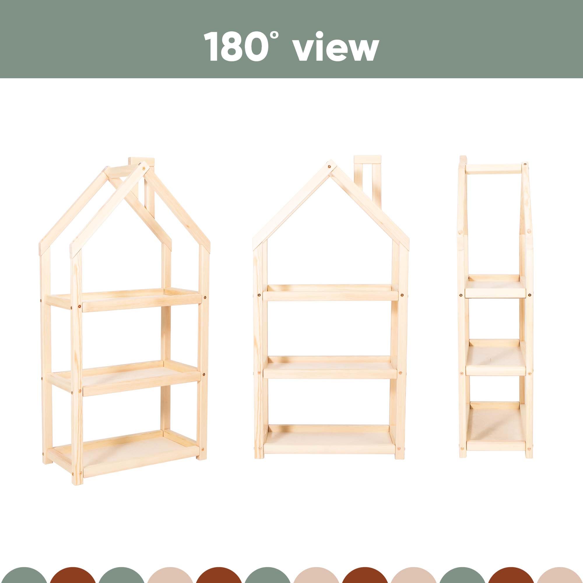Sweet Home from wood Estantería para habitación Infantil, estantería Montessori. (Madera de Pino)