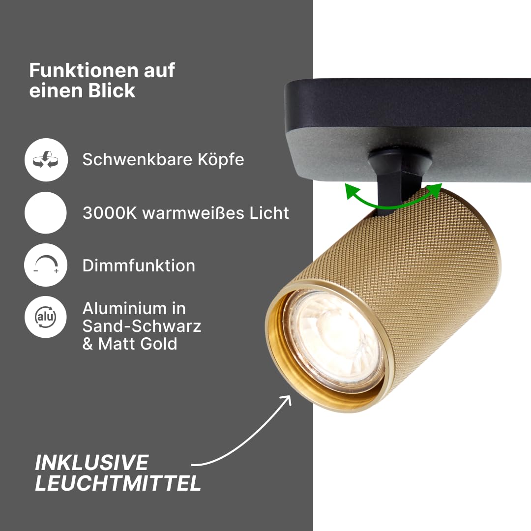 Brilliant Marty LED Deckenstrahler 3-flammig, dimmbar GU10