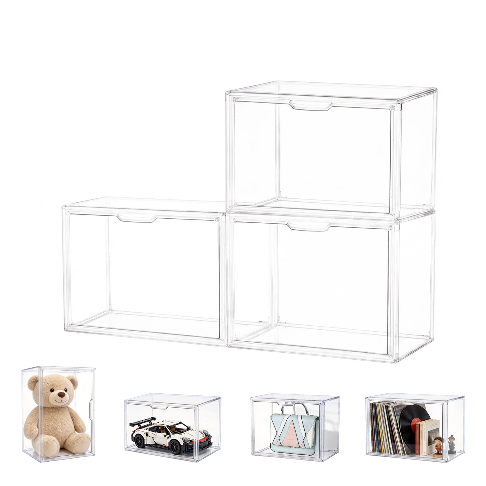 3 Pièce DIY Vitrine Transparent pour Collection