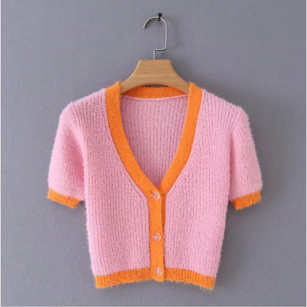 WEITING Damen Strickjacke Koreanischer Stil – Weicher Oversize Pullover Mit Gürtel, Rosa, Einheitsgröße