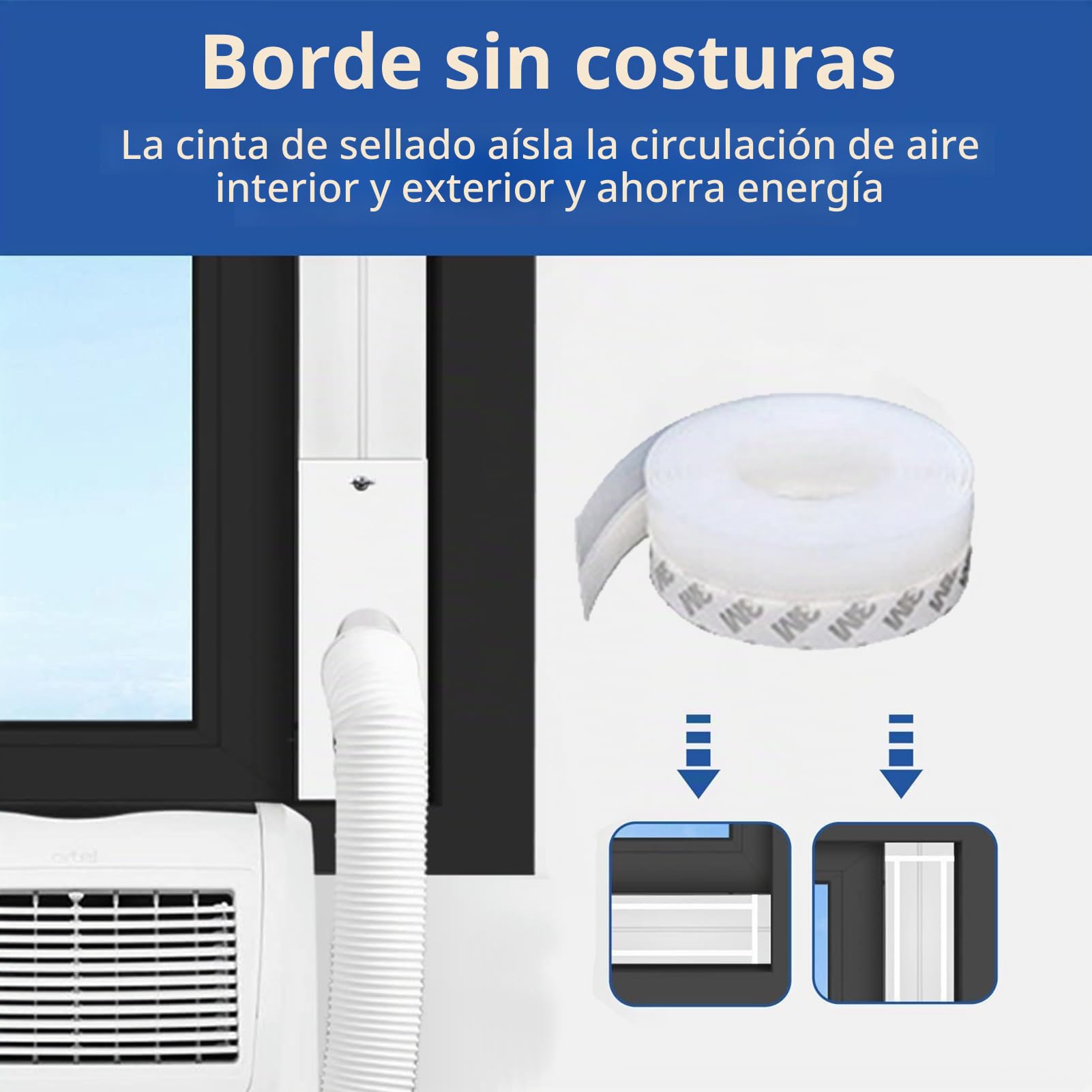Salida de tubo de escape para aire acondicionado portátil, placa de ventana para persiana con panel ajustable, sello de ventana para aire acondicionado (4PCS)