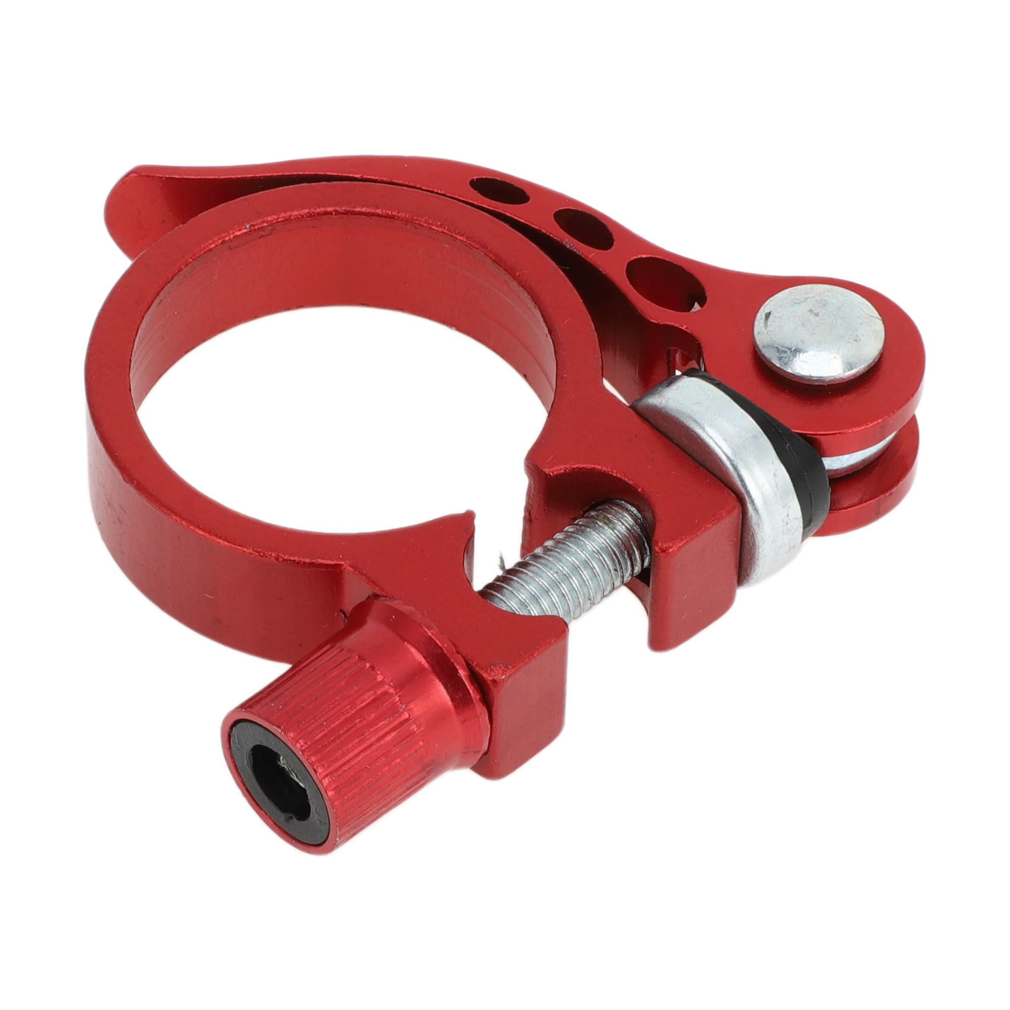 Motoforti Universal Bike Bicycle Seat Post Clamp Seatpost Collar, 31.8mm, Quick Release, Aluminum Alloy, Red