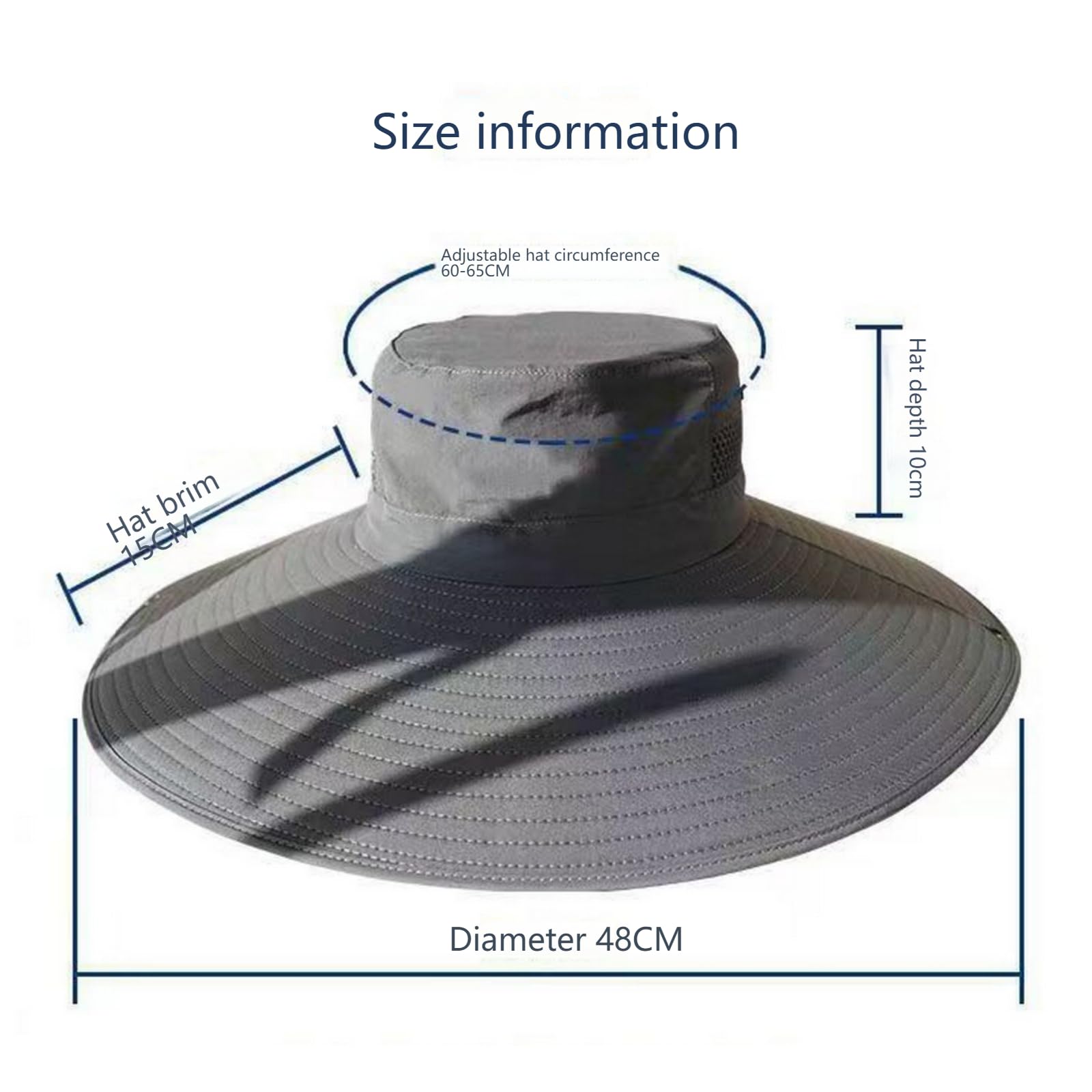 Cappello Pescatore Uomo da Sole Estivo per Escursionismo, Protezione Pesca A Tesa Larga 15 Cm