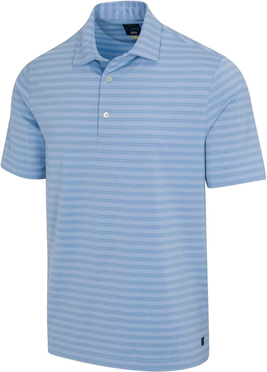 ML75 Stretch Harbor Polo, Small, Bay Breeze Heather Blue