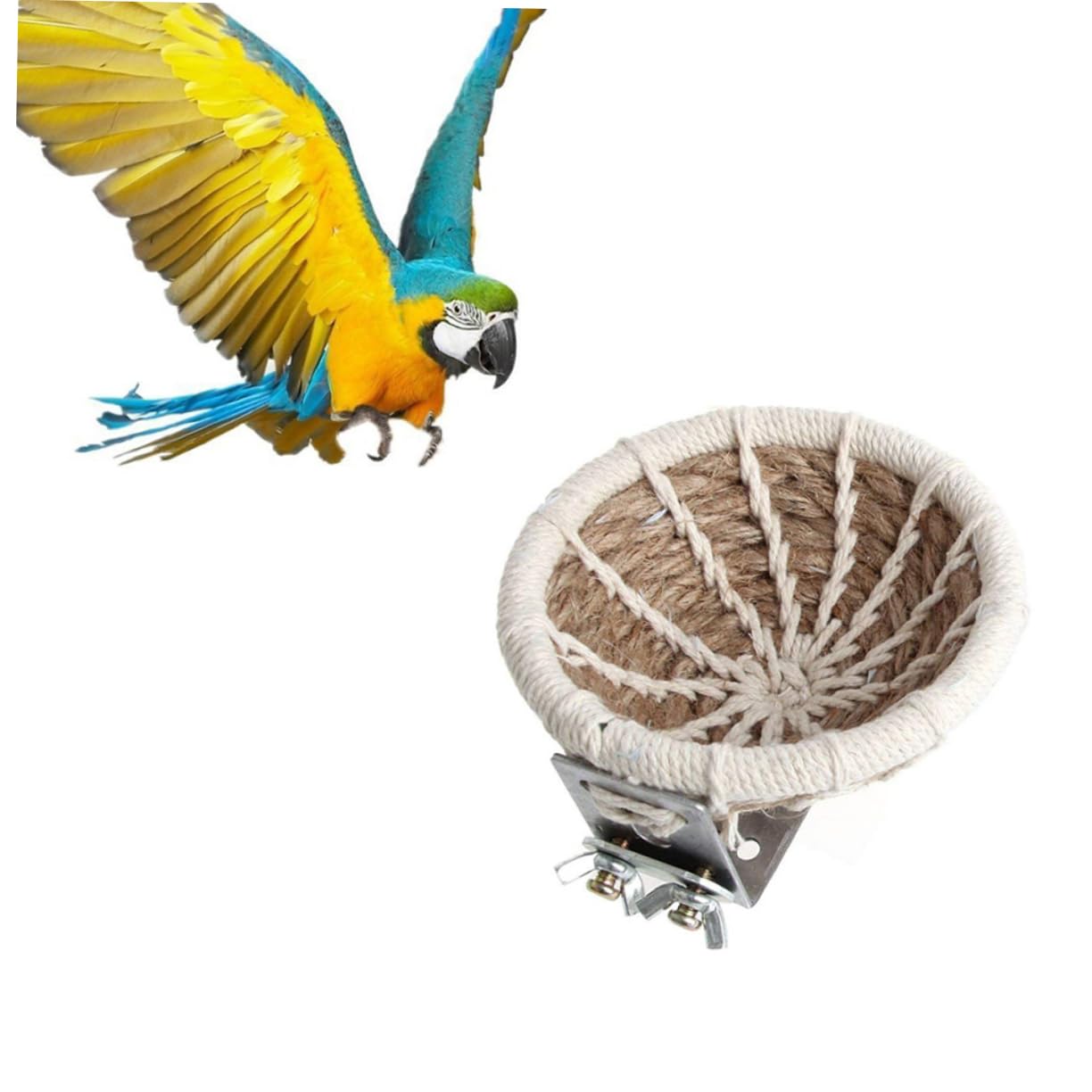 JOINPAYA Hand Woven Nest Breeding Nest Durable Natural Material Bird Supplies for Parrots Lovebirds and Birds Random Color Cushion for Relief and Home