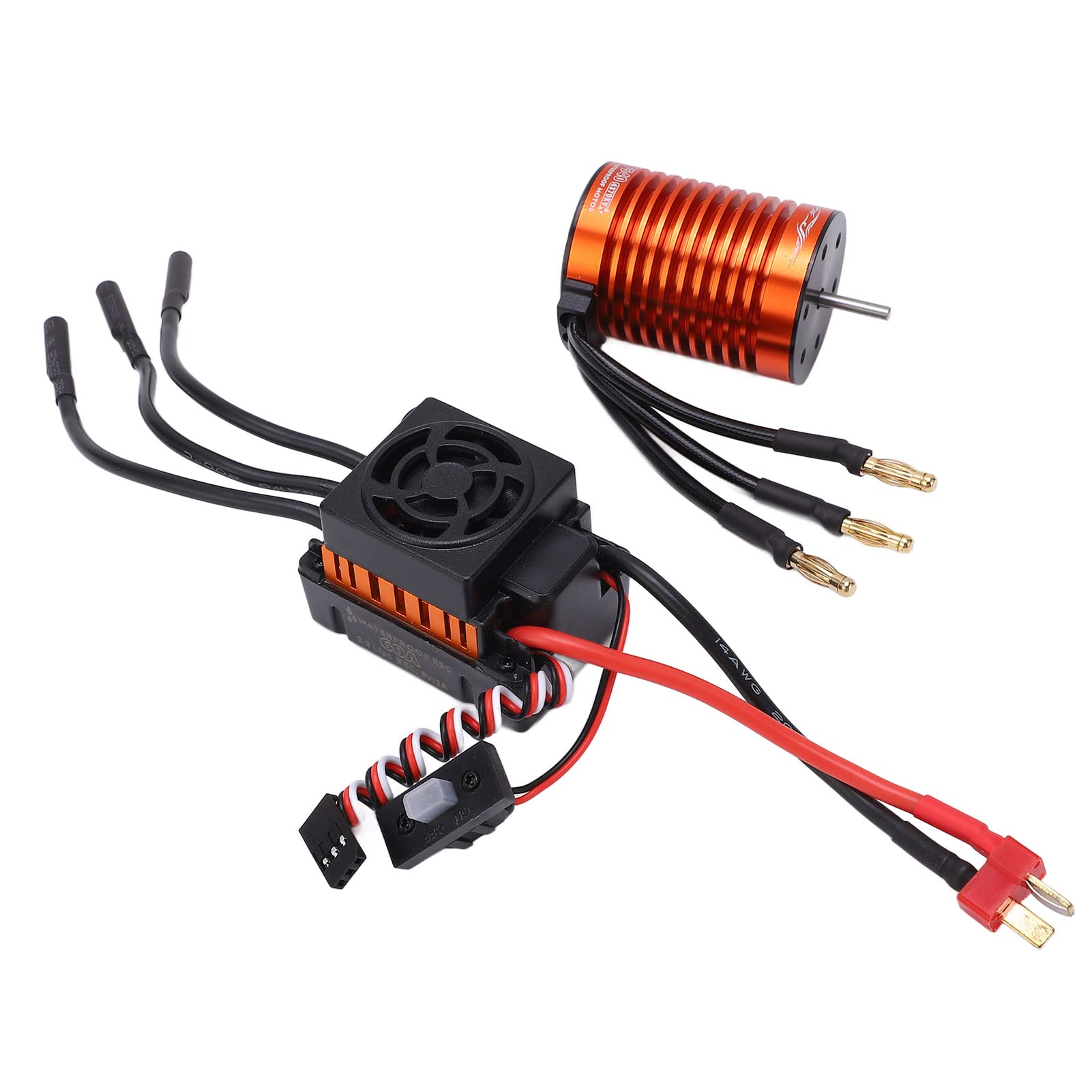 F540 4370KV RC Bezszczotkowy Silnik i Zestaw ESC 60A dla /10 Bezszczotkowych Samochodów RC z łącznikiem T