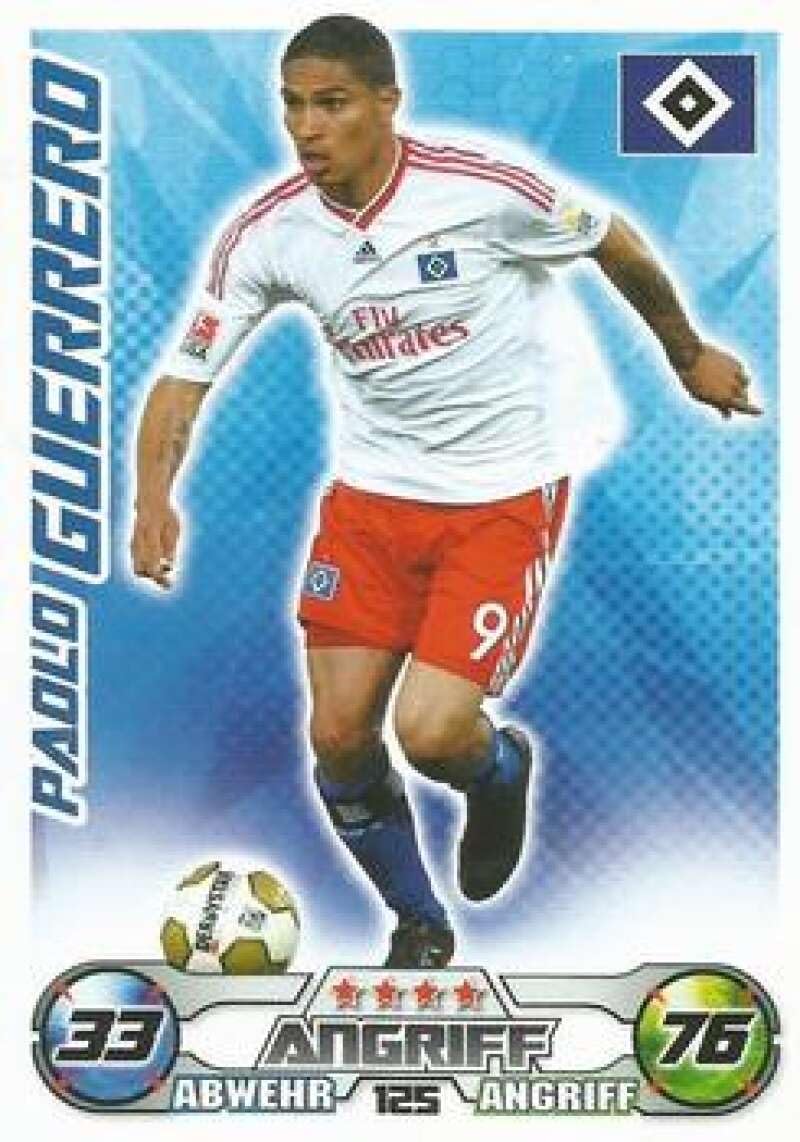 2009-10 Topps Match Attax Bundesliga #125 Paolo Guerrero Hamburger SV Official Soccer Card in Raw (NM or Better) Condition