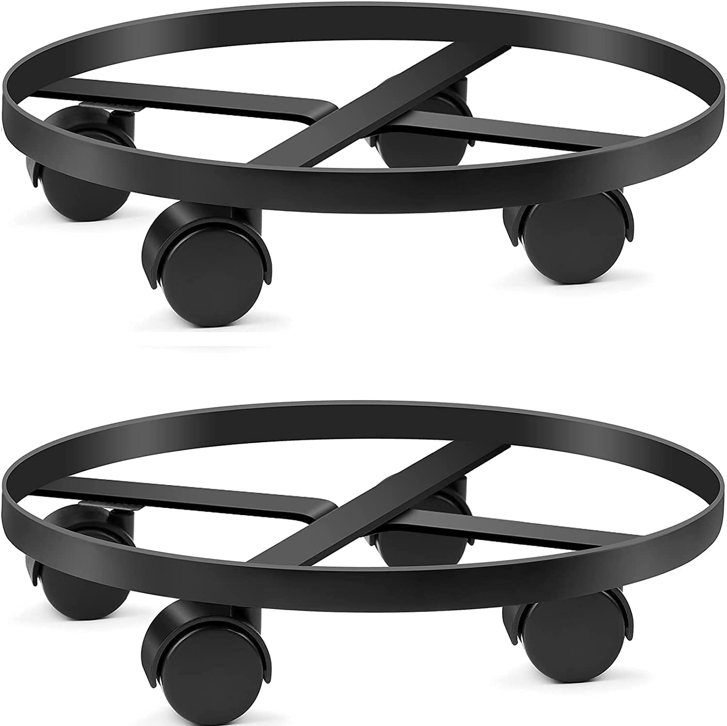 Indian Decor. 29849 Modern 2 Pack 14" Metal Plant Caddy Heavy Duty Iron Potted Plant Stand with Wheels Round Flower Pot Rack on Rollers Planter Trolley Casters Rolling Tray Coaster Black (B0BFF2W367) Amazon Price History, Amazon Price Tracker