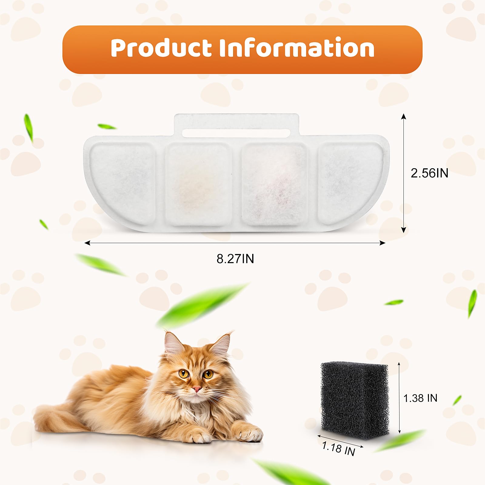12 Pack Replacement Filters Compatible with Pawtners WF008A Pet Cat Dog Water Fountain (4L/135oz), Refill Filters with 12 Sponges - image 4