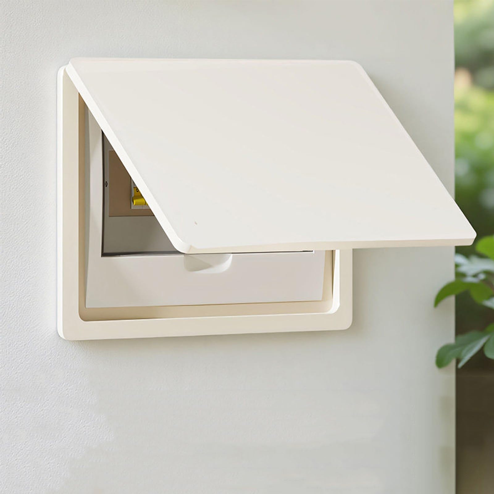 Tapa abatible blanca para caja de interruptores, cubierta decorativa de madera y plástico para caja de medidor eléctrico y caja de cable de red multimedia de baja(C,20x16in/50x40cm)