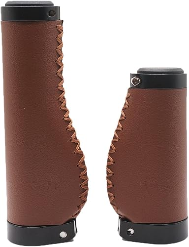 Miniatura 1 de Agarres para mango de bicicleta de 135/3.740 in, agarres largos/cortos, antideslizantes, de microfibra, de PVC, ergonómicos, cosidos a mano, casual,