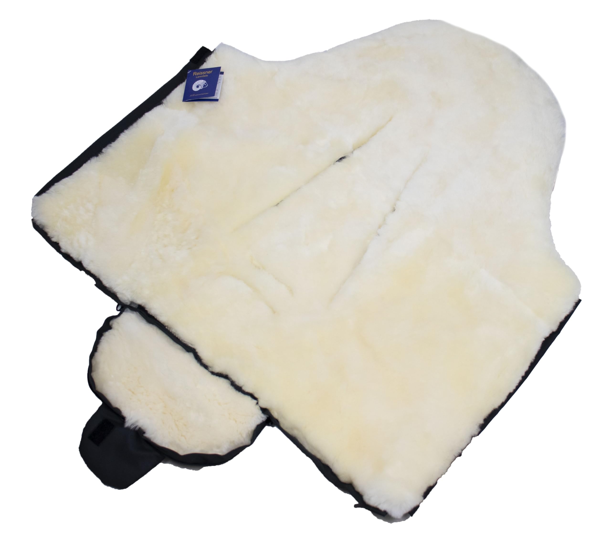 Reissner Lammfelle | Baby Fußsack ESKIMO | echtes Merino Lammfell | Mumienform | mit Reißverschluss | für Kinderwagen Buggy & Stroller | schwarz