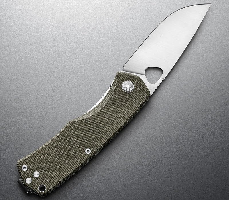 The James Brand Taschenmesser The Folsom mit Klinge aus Edelstahl VG-10 und Griff aus Micarta in der Farbe Grün, Länge: 7 cm, 97 g, KN112127-00