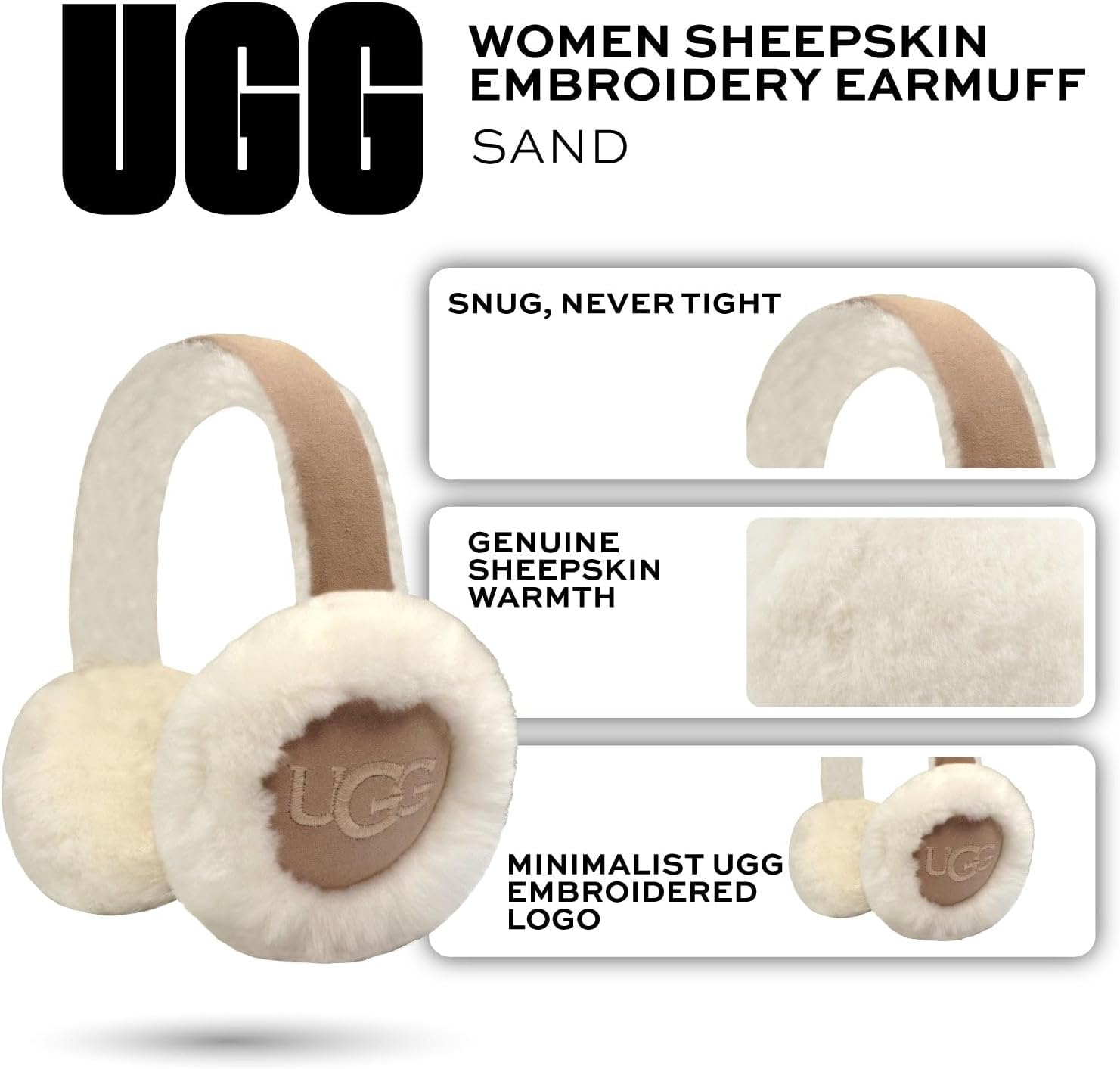 UGG womens Water Resistant Sheepskin Earmuffs With Embroidered Logo - Image 8