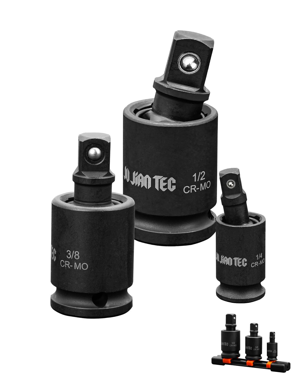 JU JIAN TEC Impact Universal Joint-Socket Swivel Set, 3 piece, 1/2