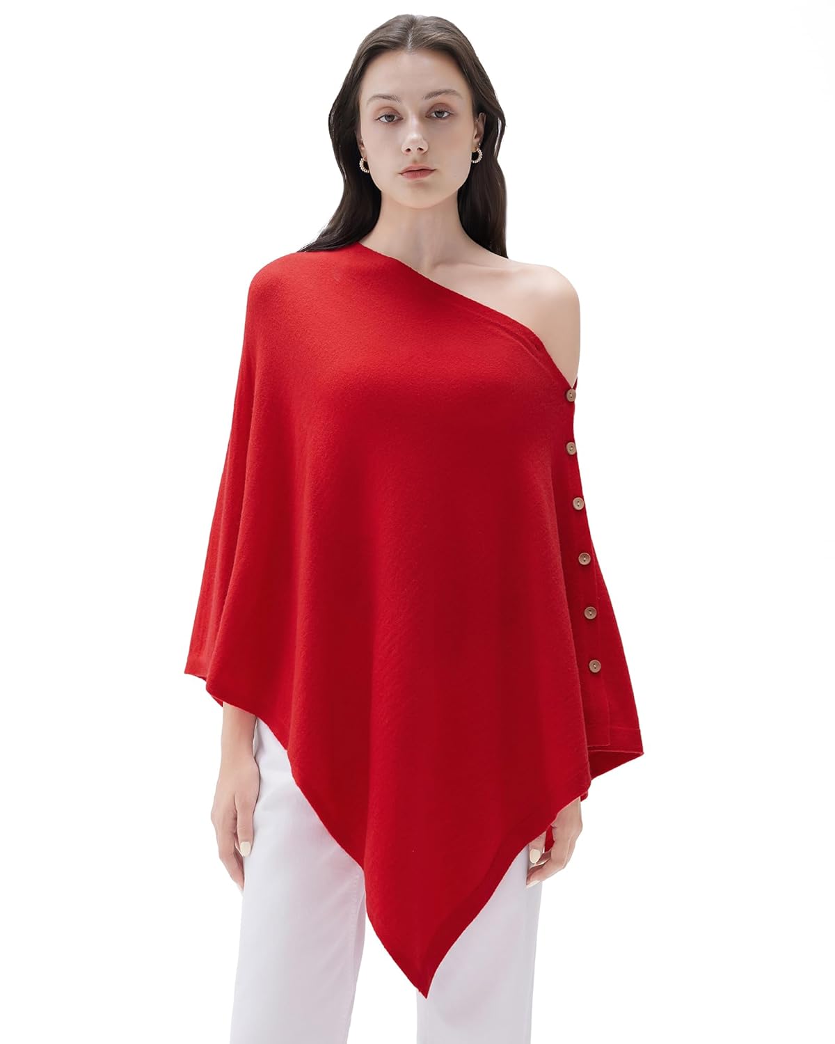 SUUKSESS Women Cashmere Knit Poncho Shrug Bolero Lightweight Shawl Wraps Pullover Sweater