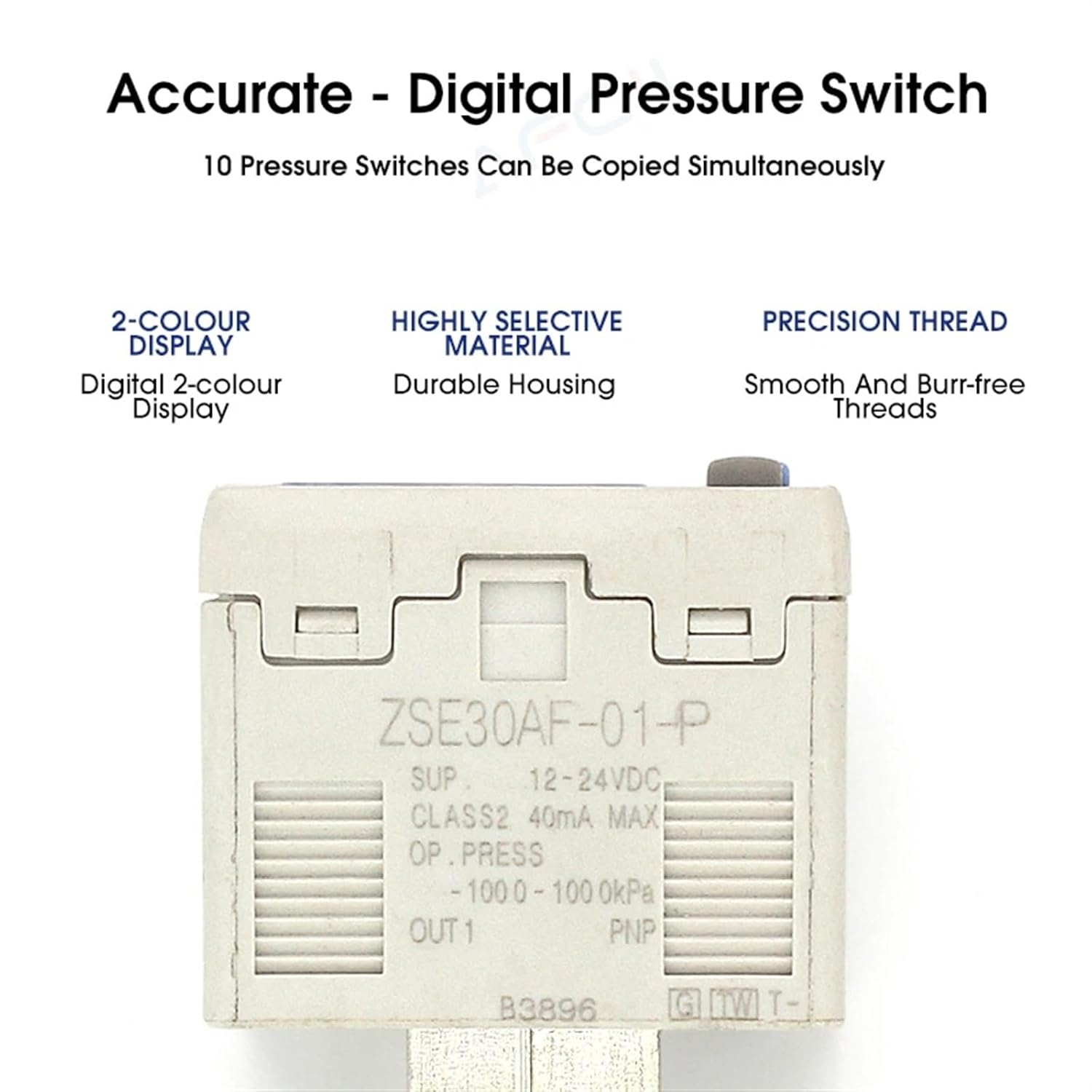 ZSE/ISE30A 40A Pneumatic High-Precision Electronic Digital Display Pressure Switch ISE30A-01-N-L ZSE30A-01-P-L (Color : ZS27C Bracket only)