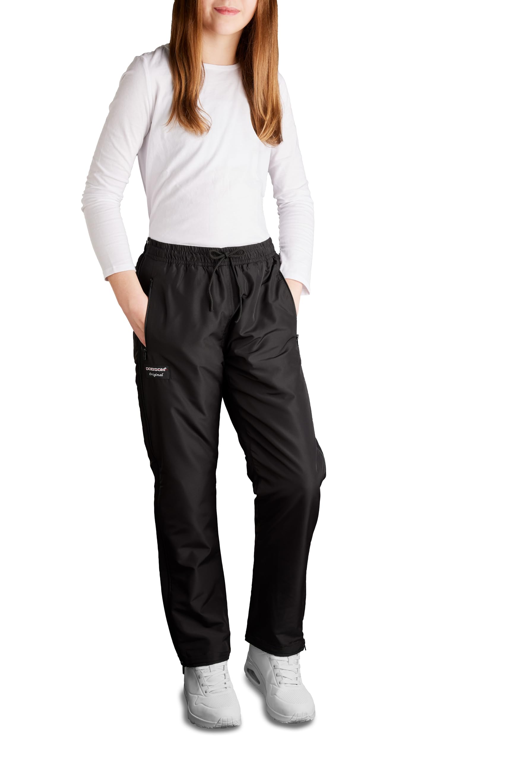 Dobsom Comfort Reha Hose für Kinder gefüttert I Kinderhose mit durchgehendem seitlichen Reißverschluss | Einfach An- und Auszuziehen | Jungen & Mädchen Trainingshose | Sporthose | Jogginghose