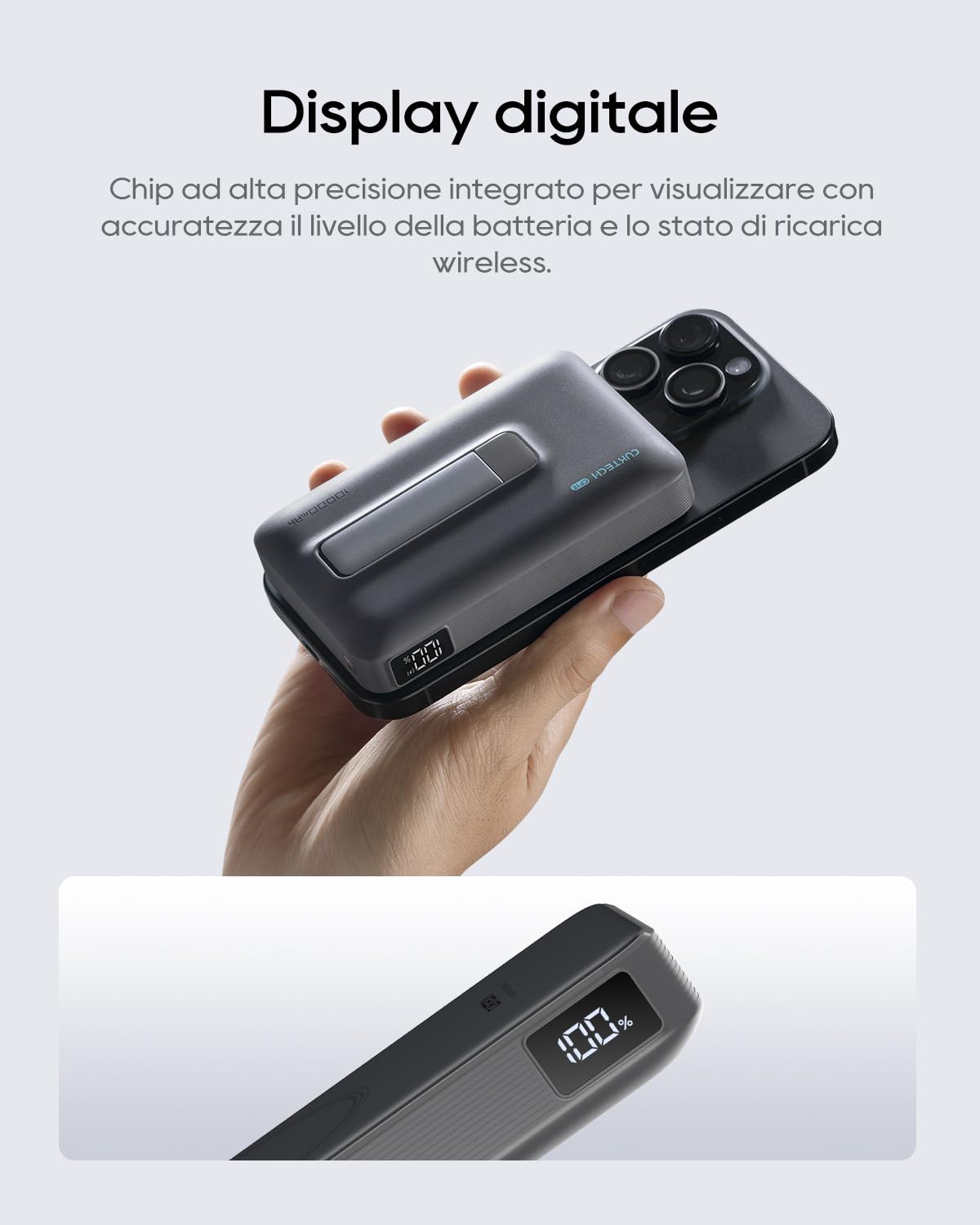 CUKTECH Power Bank Magnetico 10000mAh, Caricatore Portatile Wireless con 30W USB C Ricarica Rapida Powerbank Compatibile con iPhone 17 Pro Max Air 16 15 14 13 12 Mini Plus Pro Max