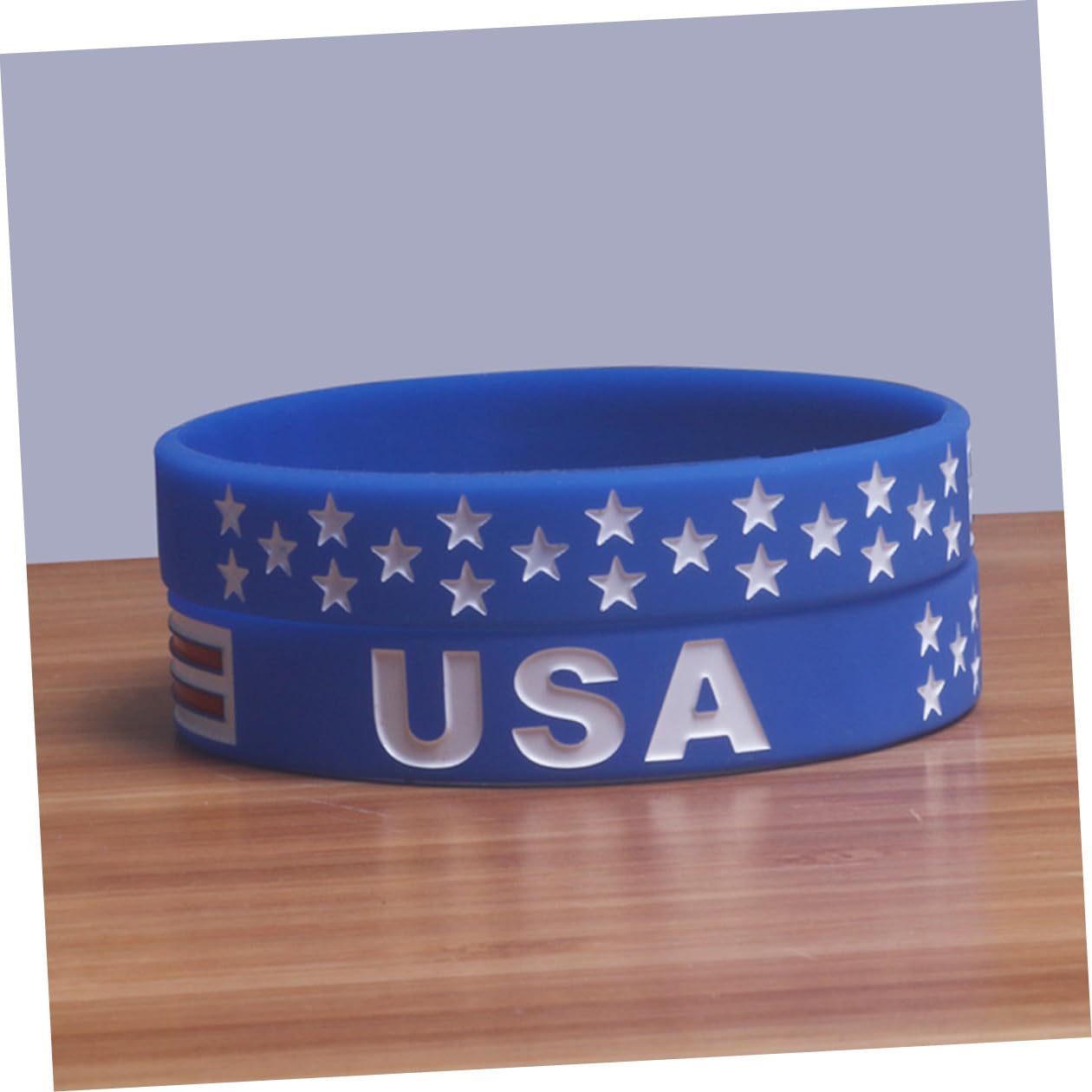 Pulsera de Silicona Bandera Estadounidense Azul, Patriótica Deportiva para Souvenirs
