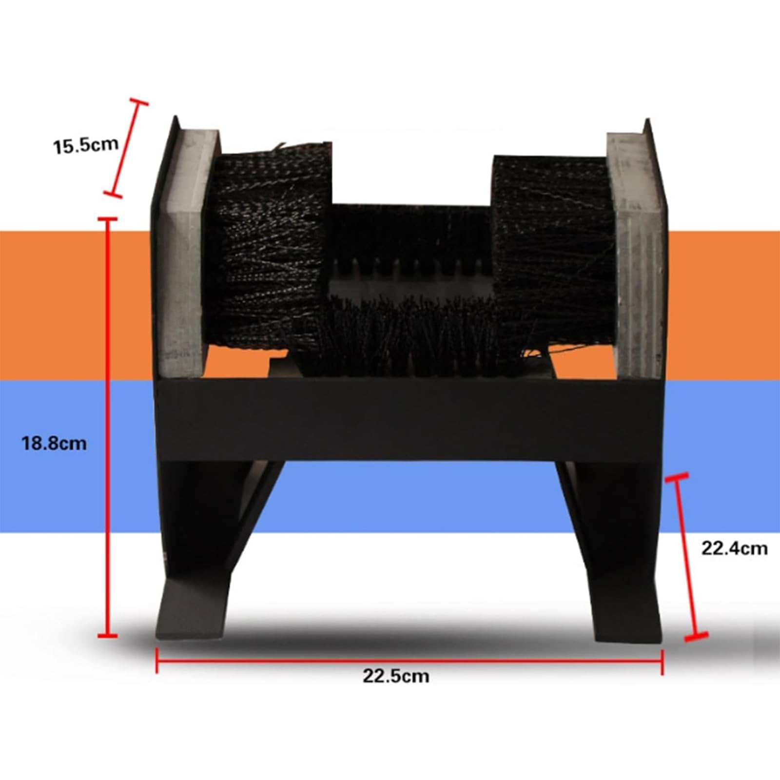 Raspador de zapatos de metal resistente, cepillo de la bota al aire libre durable con las cerdas de nylon, sin diseño de la curva para la puerta delantera, garaje y patio, mantener los pisos limpios