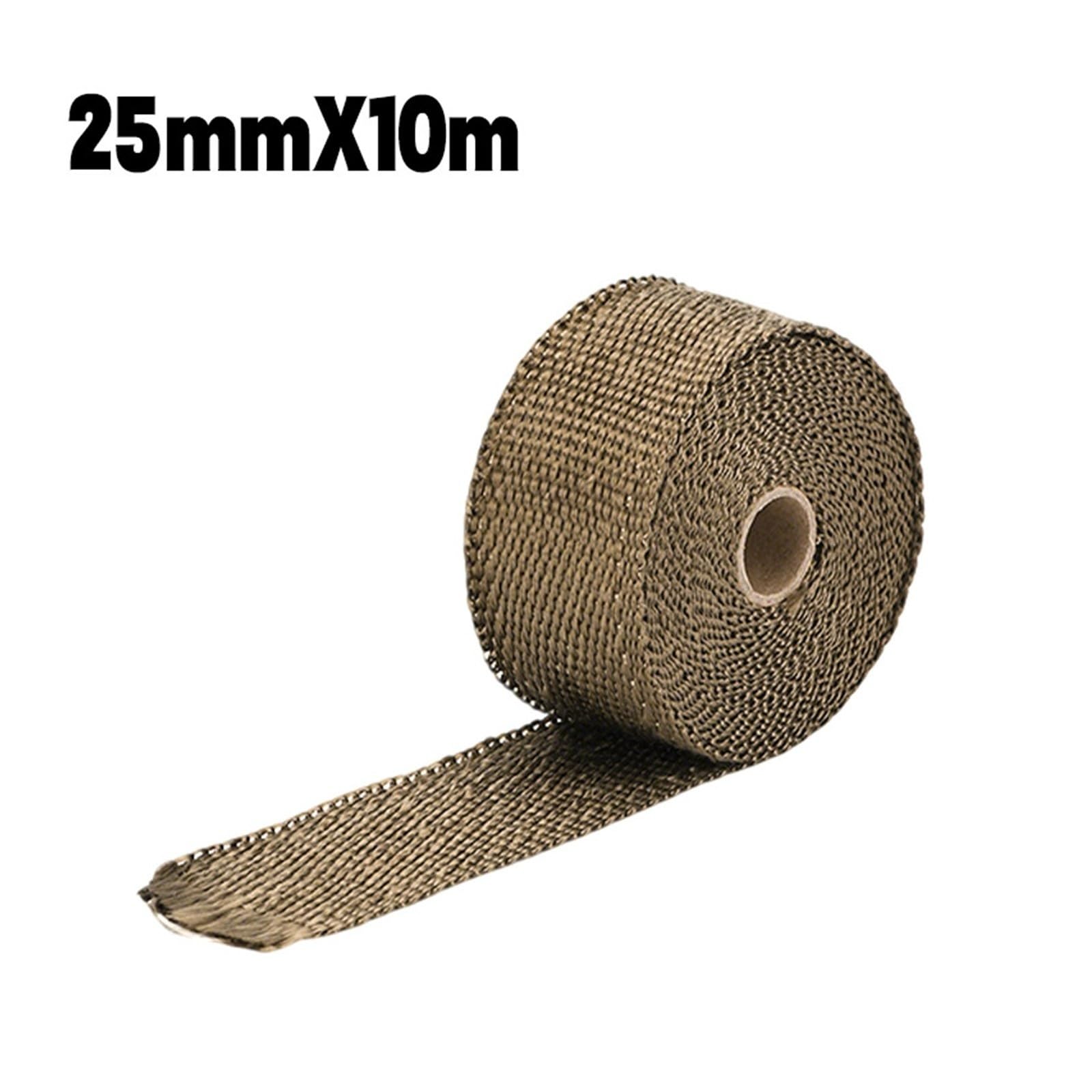 25 mm x 5 / 10 m Exhaust Thermal Tape Motorcycle Fiberglass Heat