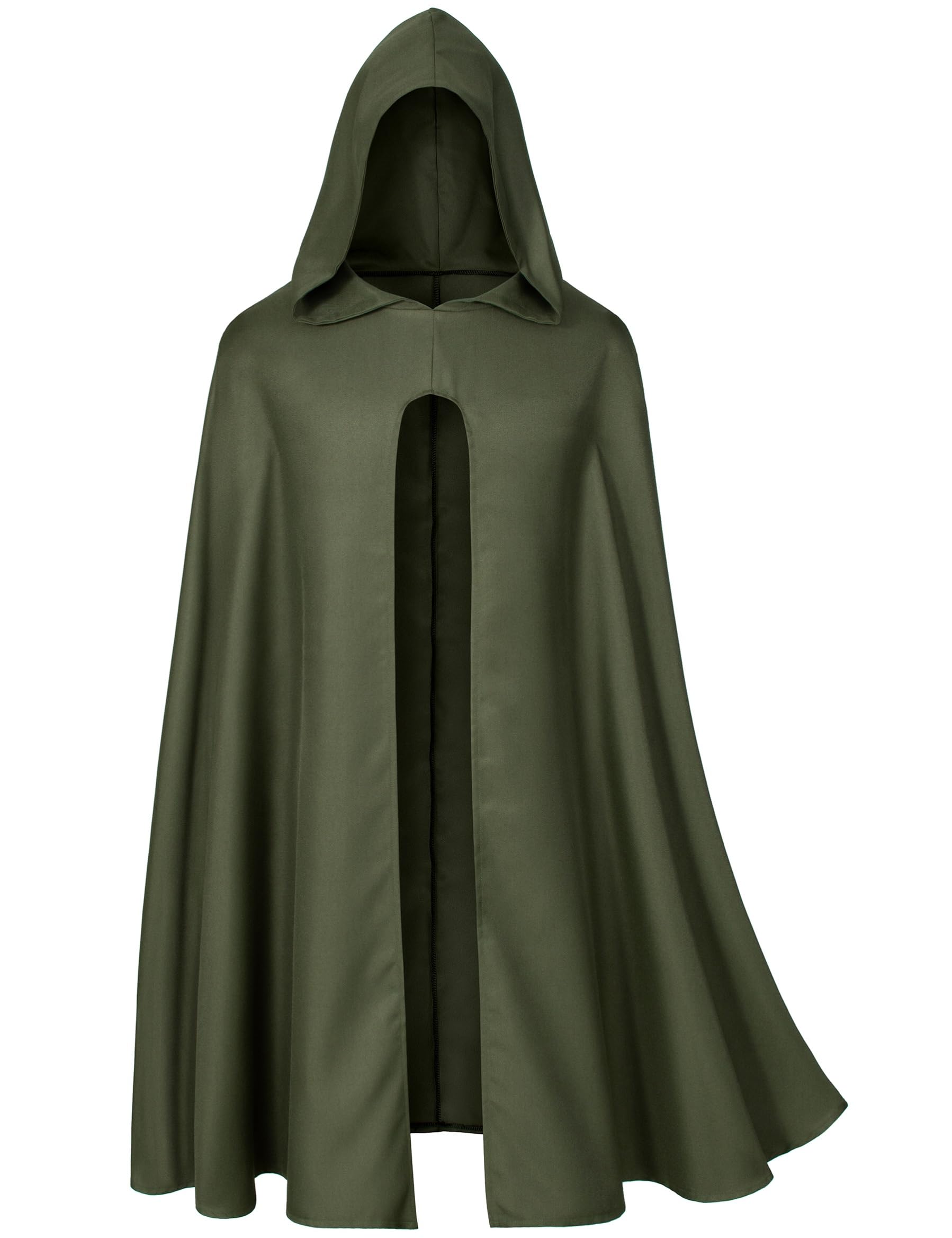YurikoAdult Medieval Cloak Renaissance Cloak Hooded Vintage Knigth Cloak With Hood Cape Cosplay Robe Halloween Costume