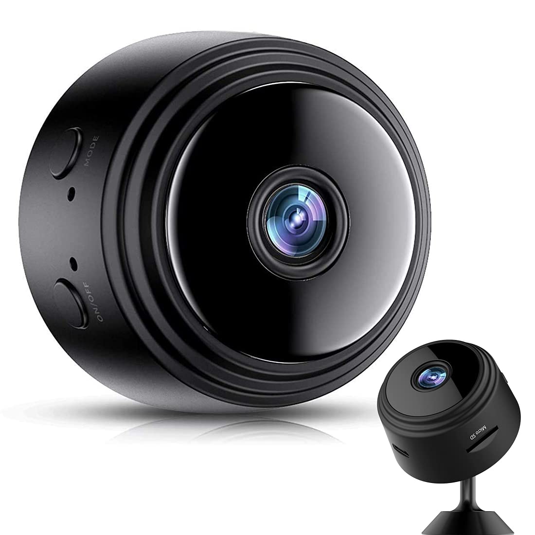 Wireless Mini Cameras,Security Cameras,WiFi Cameras for Home Security,Nanny Cam with Audio and Video Recording HD 1080P,Night Vision Motion Detection Security (Black)