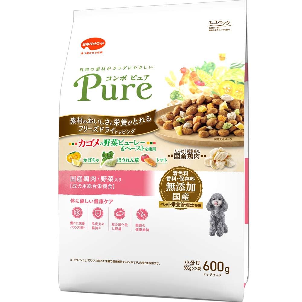 コンボ ピュア ドッグ 国産鶏肉・野菜入り 600g商品画像