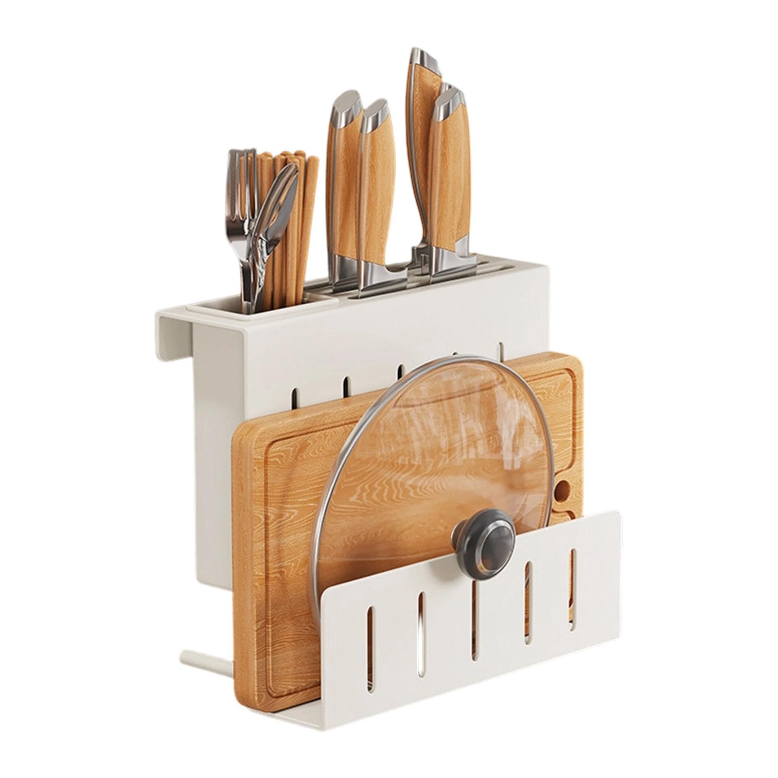 NMFLAB Kitchen Storage Solution Carbon Steel Cutter Organizers with Multiple Compartment Design for Efficient Space Usage Multifunctional Kitchen Shelf