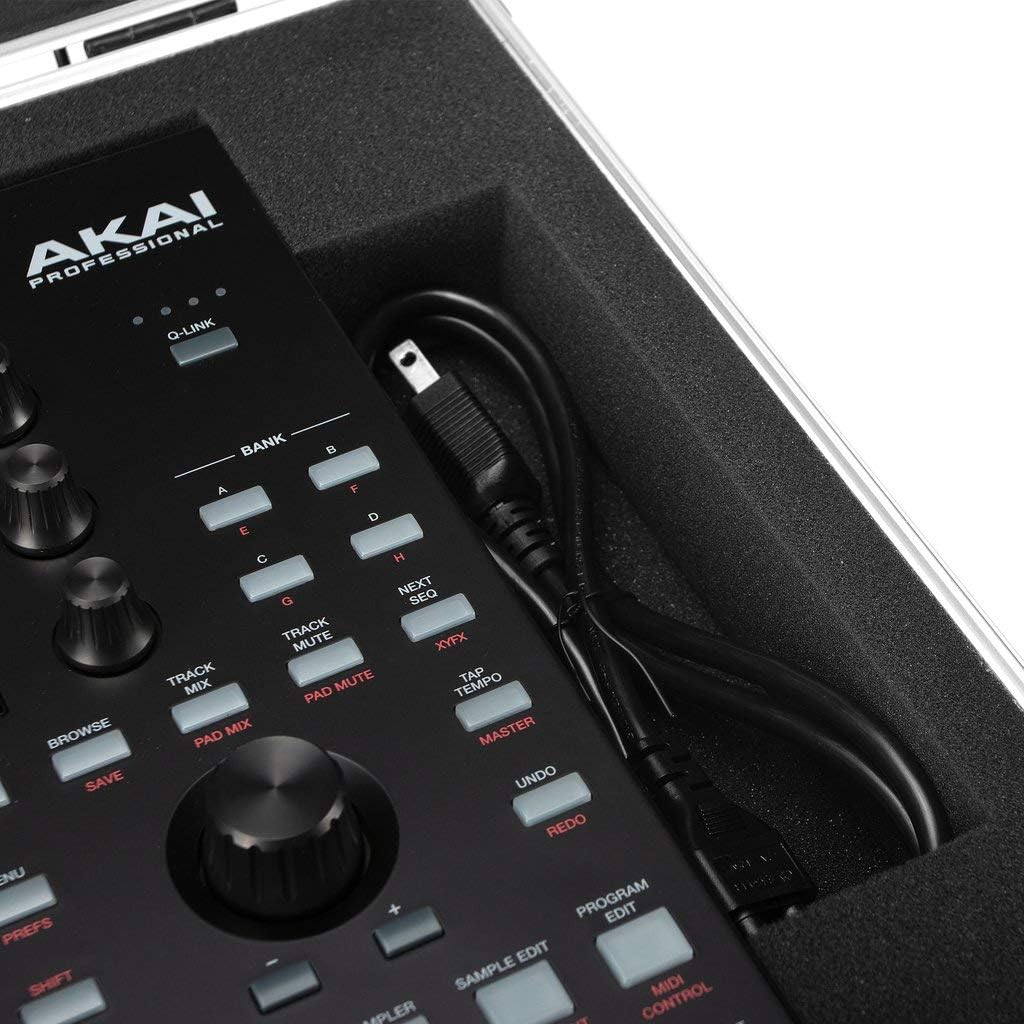 Analog Cases UNISON Case for Akai MPC One and comparable Groovebox (transport case, aluminium corner protection, padded lid with handle, cable storage compartments), black