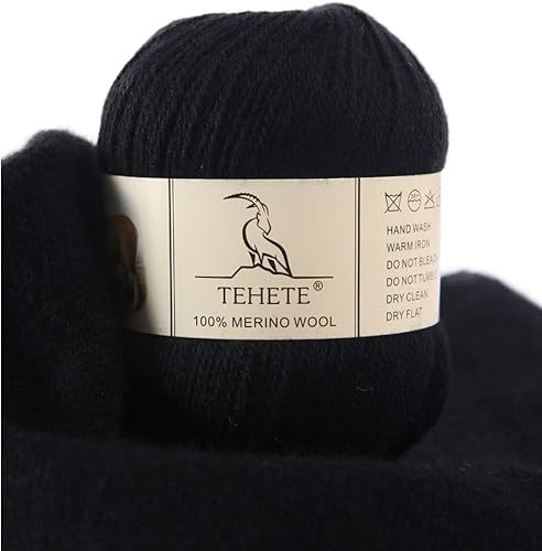 Tehete - 100% lana de merino para tejer, con 3 capas de lana de ganchillo suave y cálido.
