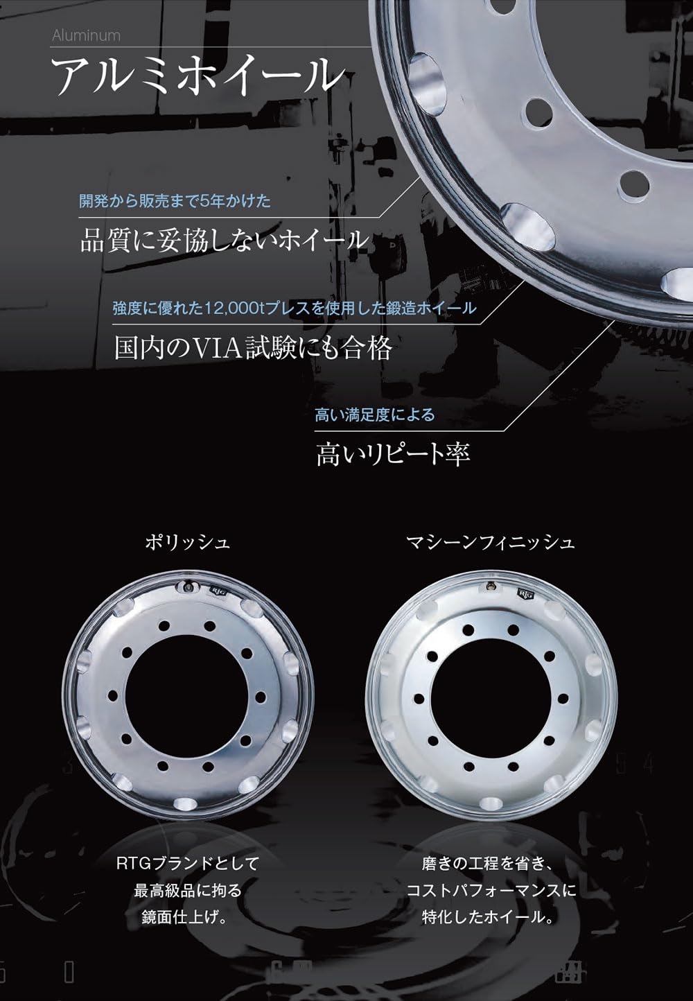 Amazon.co.jp: RTG トラック&バス用 アルミホイール 6.00x17.5 6穴 JIS