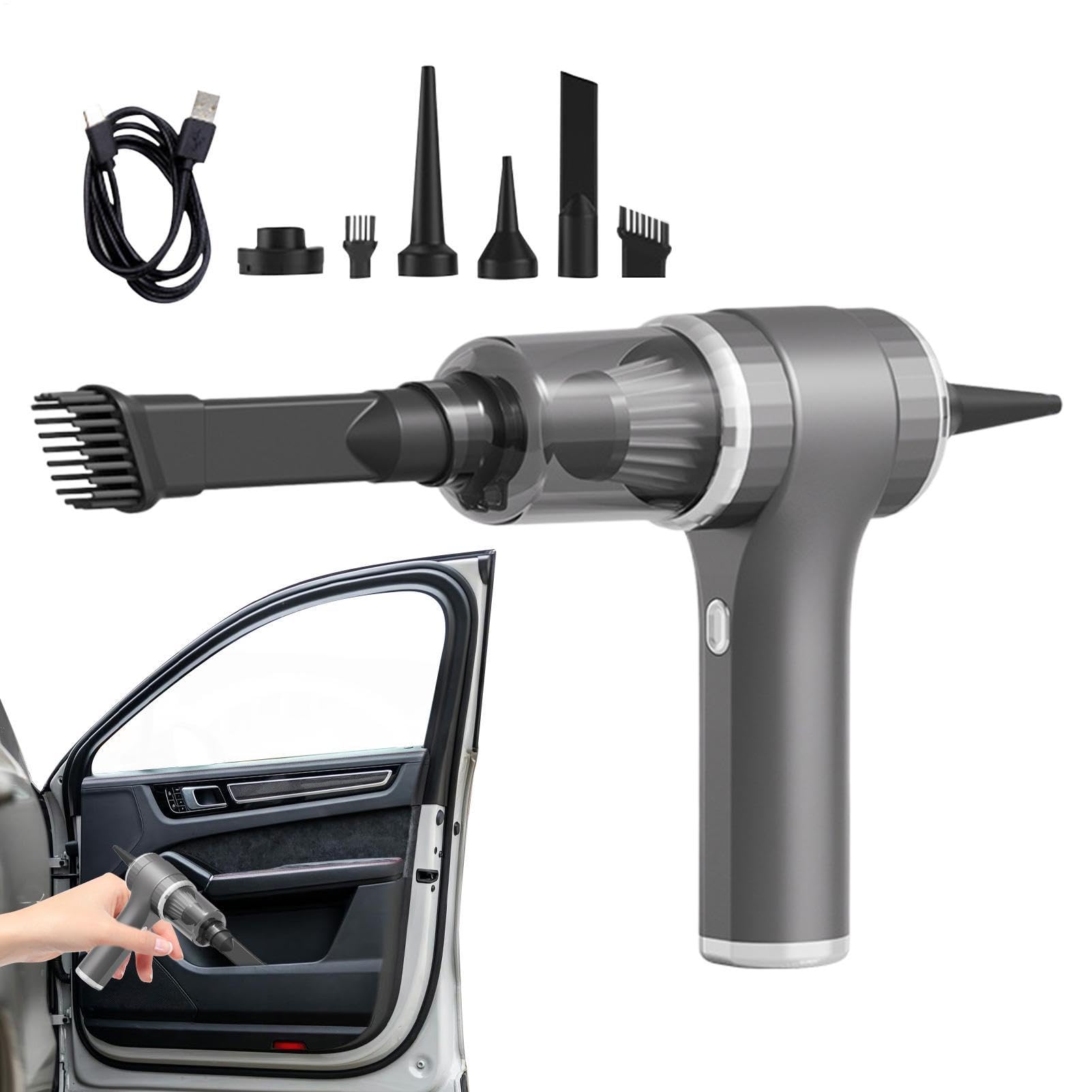 Aspirador de coche sin cables para eliminar pelos de animal en alfombras y polvo de teclados
