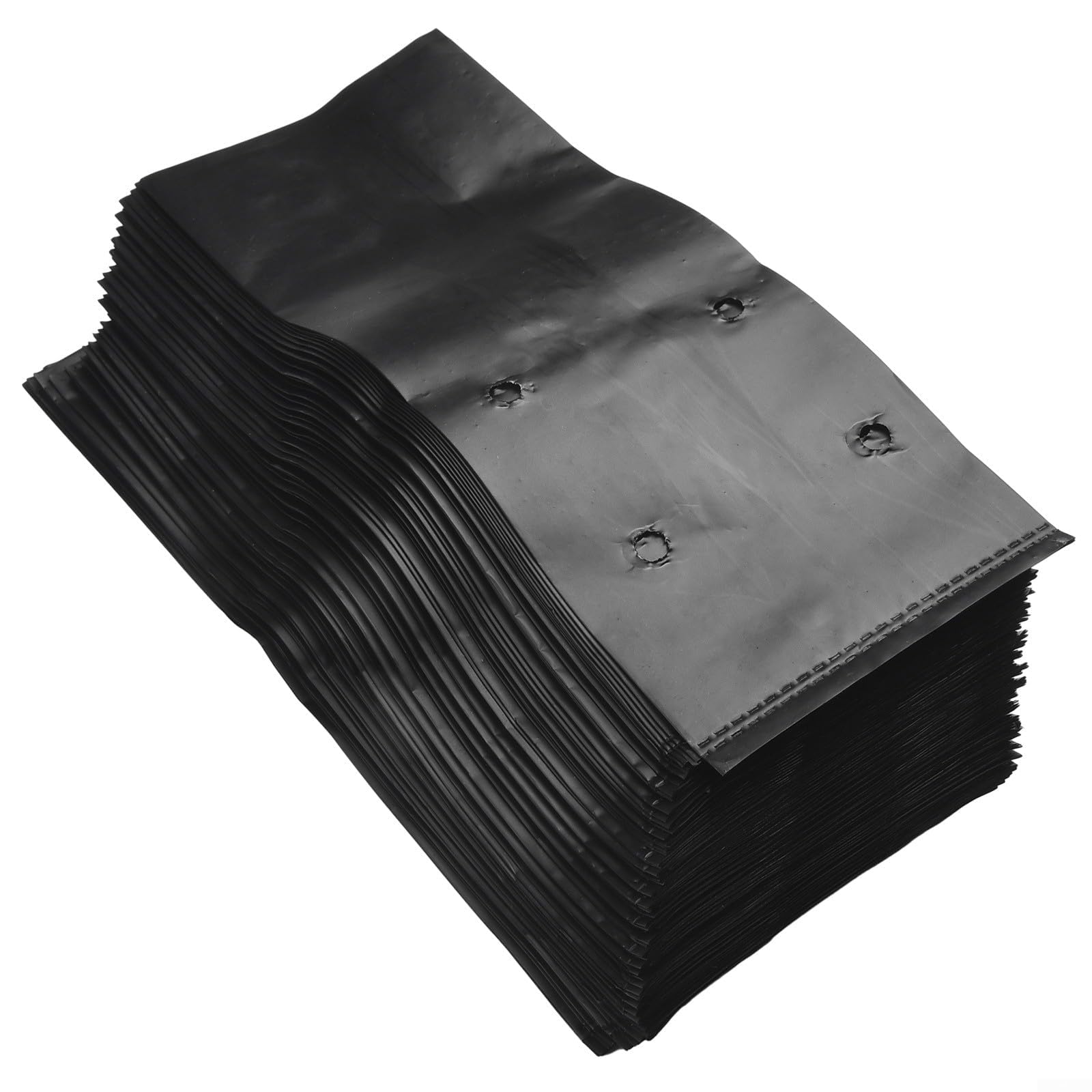 100 Pack Thickened PE Plant Grow Bags, With Drain Holes Black Nursery Pots For Fruits Vegetables And Flowers Water Permeable Containers 17X25cm(17x25cm)
