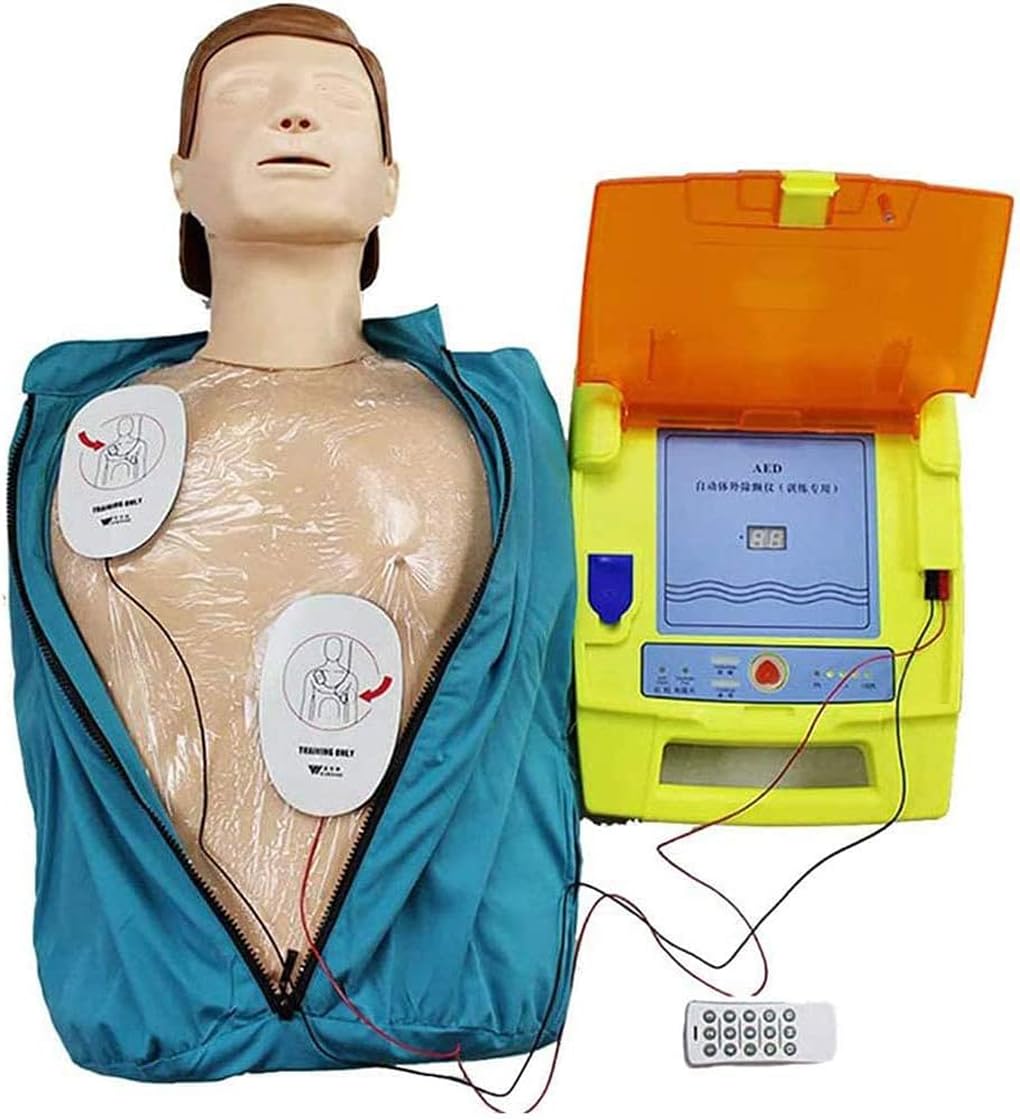 Modèle Mannequin Formation Aux Premiers Secours Demi-Corps Machine D'enseignement Formation À Respiration Artificielle Réanimation Cardiopulmonaire Défibrillateur Externe Automatique Portable