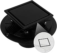 Vista 14 de Desagüe de ducha cuadrado de 4 pulgadas con brida, kit de drenaje de suelo de ducha de azulejos dorados cepillados, acero inoxidable 304, rejilla