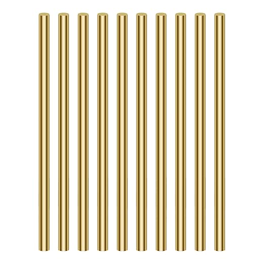 Brass Solid Round Rod Lathe Bar Stock, 1/4 Inch in Diameter, 3.94 Inches in Length (10 PCS)