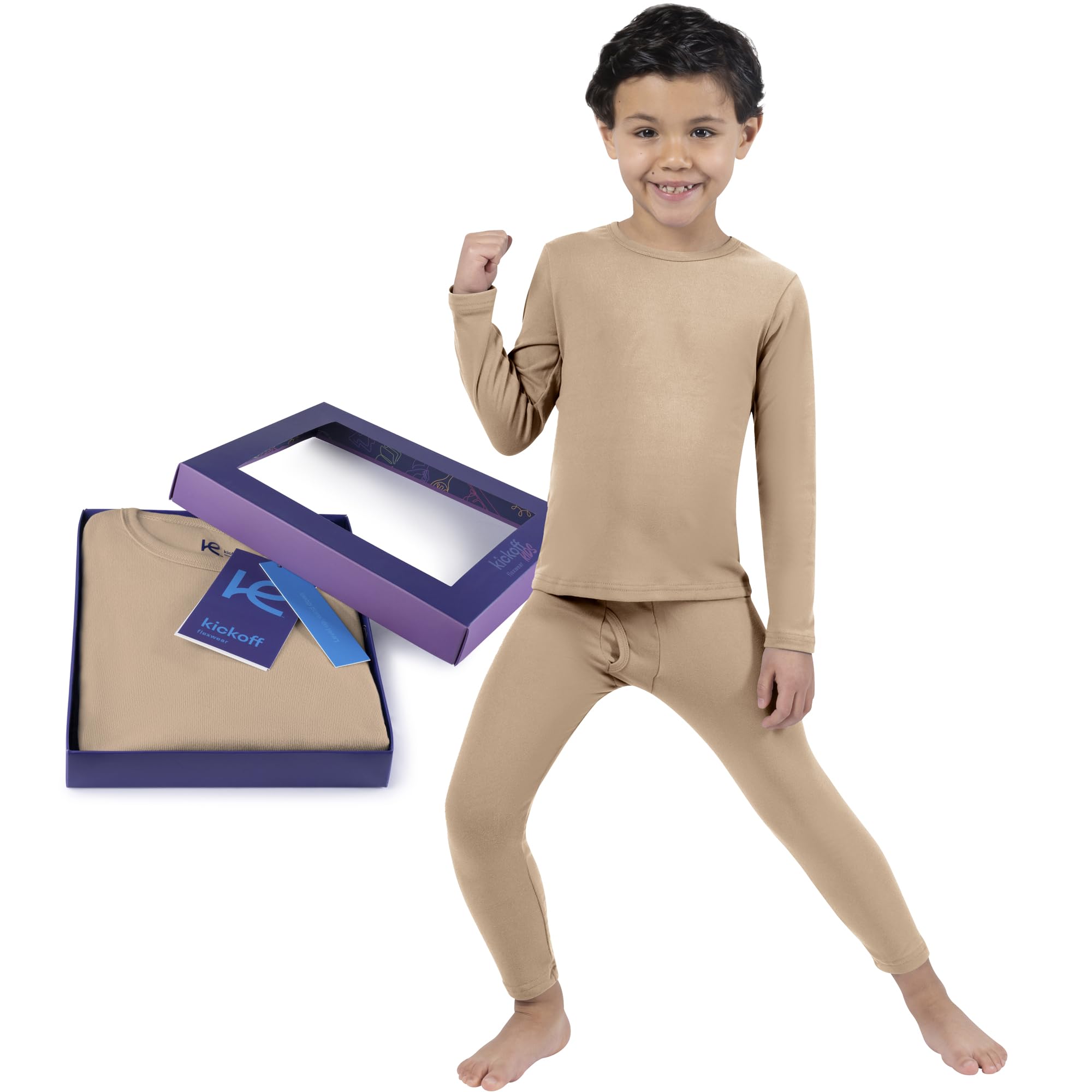 Kickoff Flexwear Thermal Underwear for Kids Thermals Top and Bottom Set Boys Thermal Set Kids Long Underwear BaseLayer Pajama