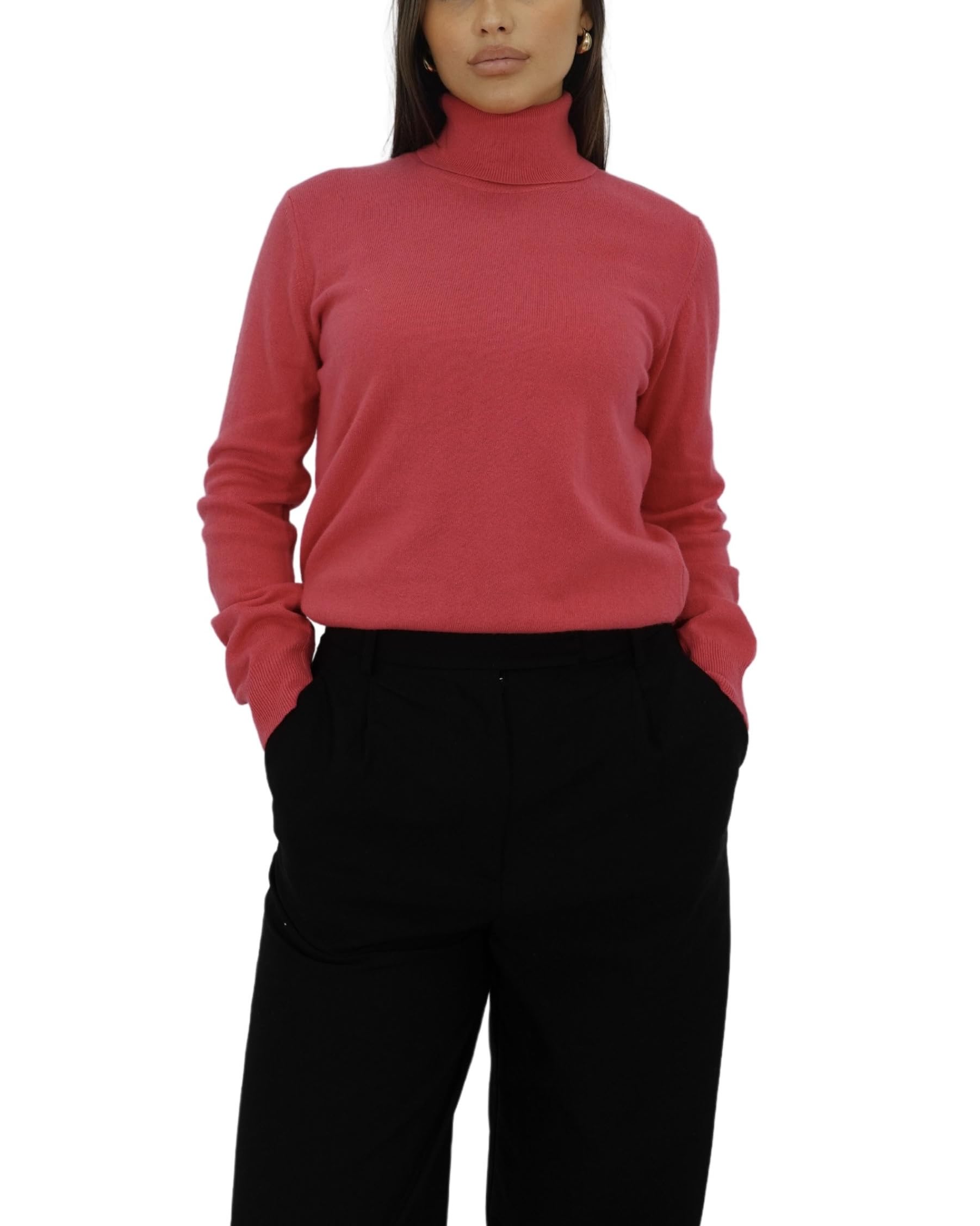 Damski sweter z golfem z wełny i kaszmiru Made in Italy