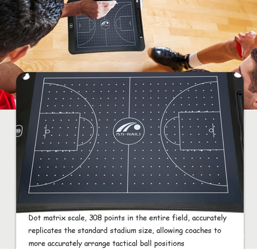 Tablica taktyki piłkarskiej, Elektroniczna tablica treningowa do koszykówki/piłki nożnej, sprzęt pomocniczy do treningu, taktyczny tablet do rysowania, prezenty, 15 cali(Basketball)