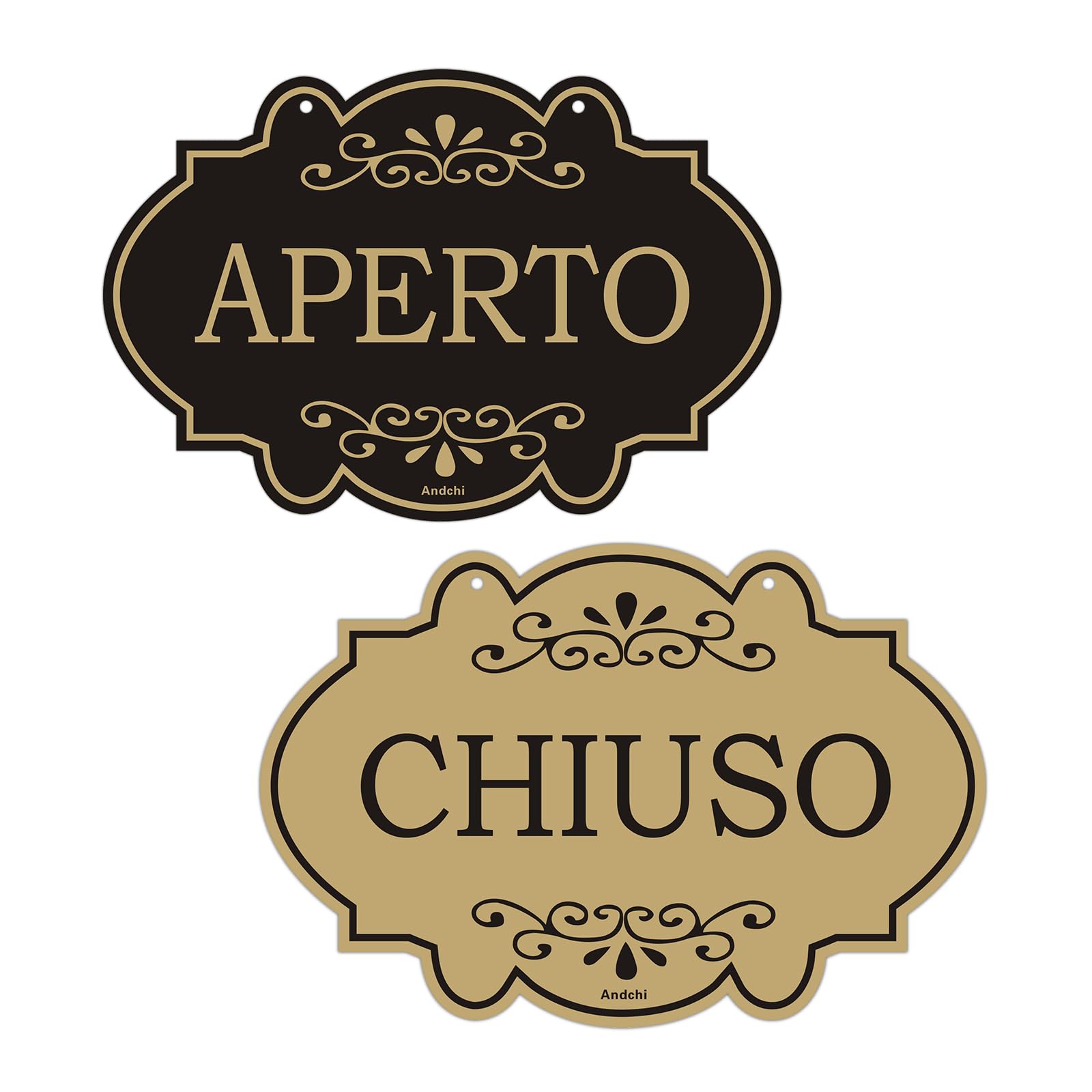 Andchi Set di 2 pannelli Cartello per porta Aperta/Chiusa Cartello per negozio reversibile su due lati con nastro pendente per negozio, caffè, bar 20x30cm