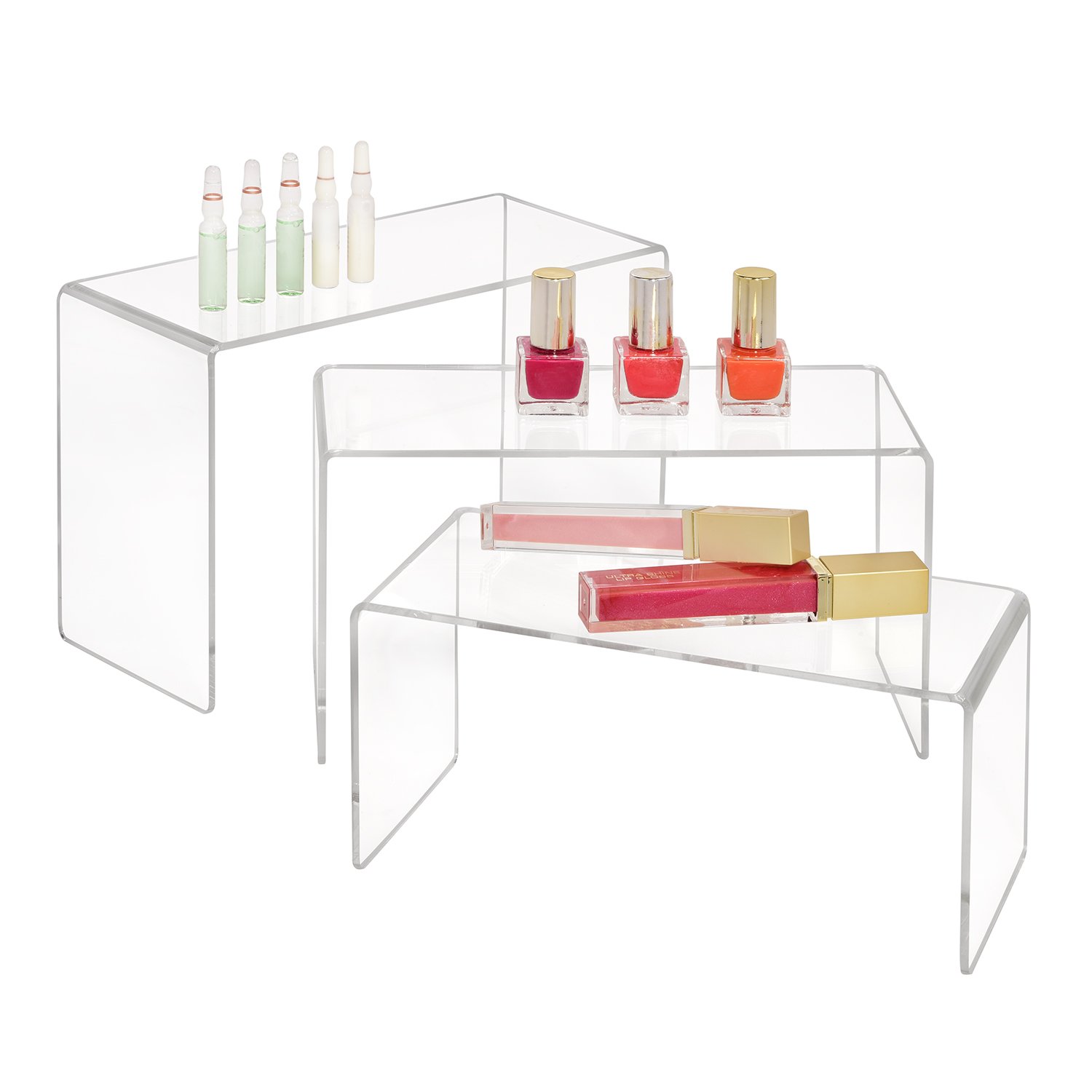 3er Set Dekobrücken aus Acrylglas/Dekopodest/U-Ständer/U-Aufsteller/Dekowinkel/Acryl/transparent