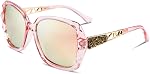 FEISEDY Women Trendy Polarized Sunglasses Oversized Sparkling Crystal Frame B2289