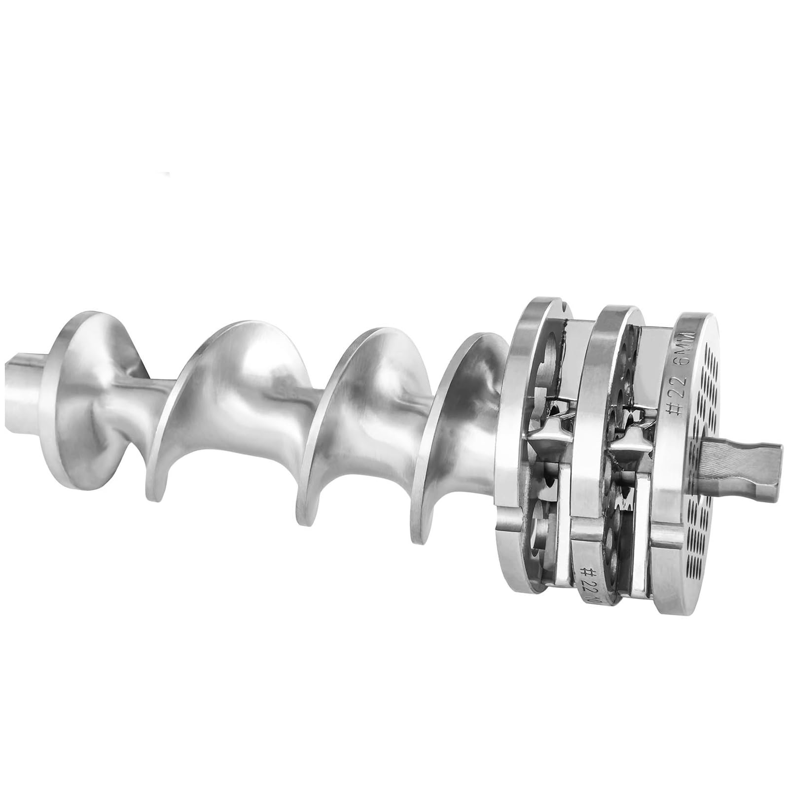 Royal Catering Edelstahl Fleischwolf Wurstmaschine Fleischmaschine (elektrisch, 220 kg/h, 1100 W, 4 Lochscheiben 36x16/8/4,5 mm, 2 Messer, EXPERT)