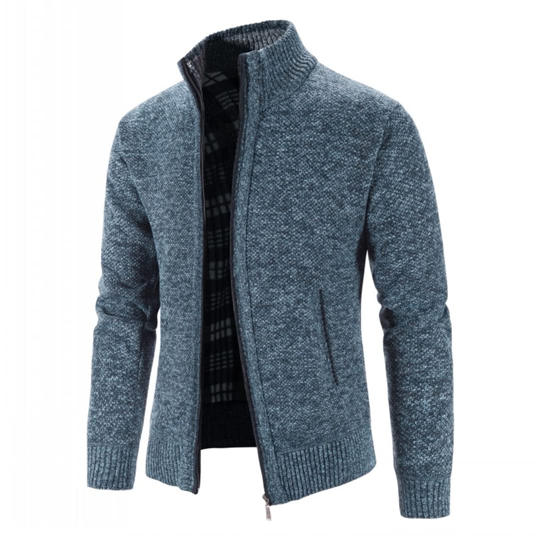 Suéter de punto de los hombres Moda Slim Fit Cardigan Causal Suéteres Abrigos Sólido Solo Breasted Cardigan
