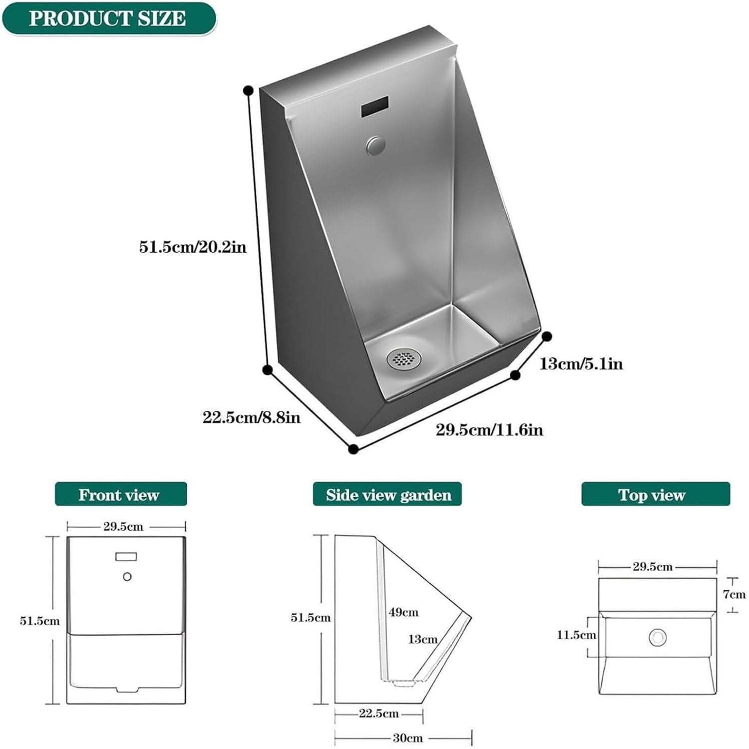 Sistema De Descarga Automática De Pared con Sensor para Urinarios,Ideal para Uso Higiénico Y Manos Libres En Hogares Y Espacios Comerciales.