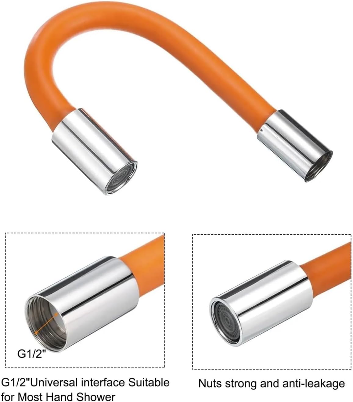 1PCS Kitchen Sink Splash Proof Faucet Extension Pipe Suitable for Bathroom Use(Orange 30cm)