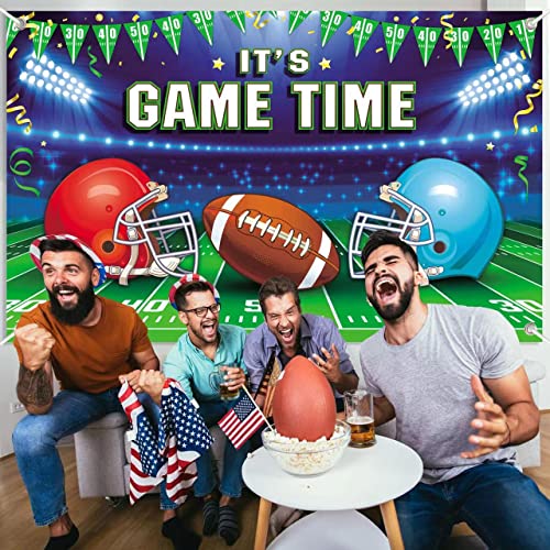 Football Party Decorations Football Themed Party Supplies Super Football Bowl Decor For Birthday Party Baby Shower It’s Game Time Football Backdrop For Photography #TOP5