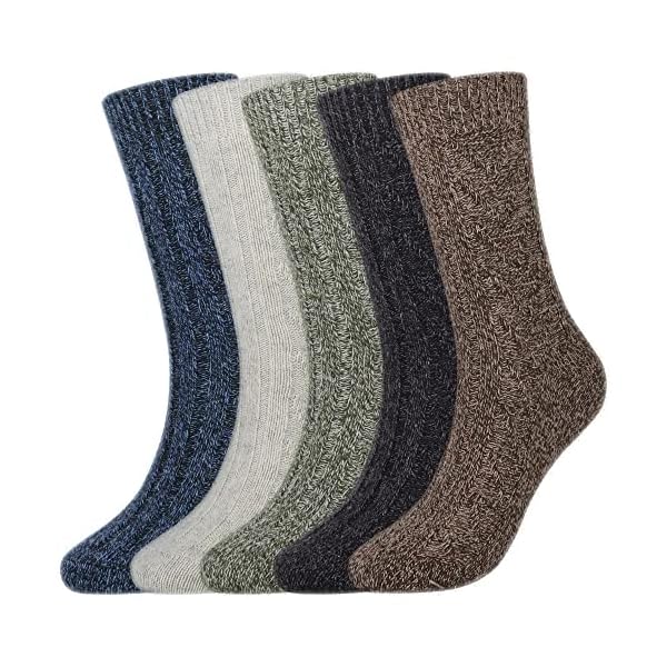 Jeasona Womens Wool Socks Thick Warm Winter Vintage Knit Thermal Gifts (Multicolored Dark)